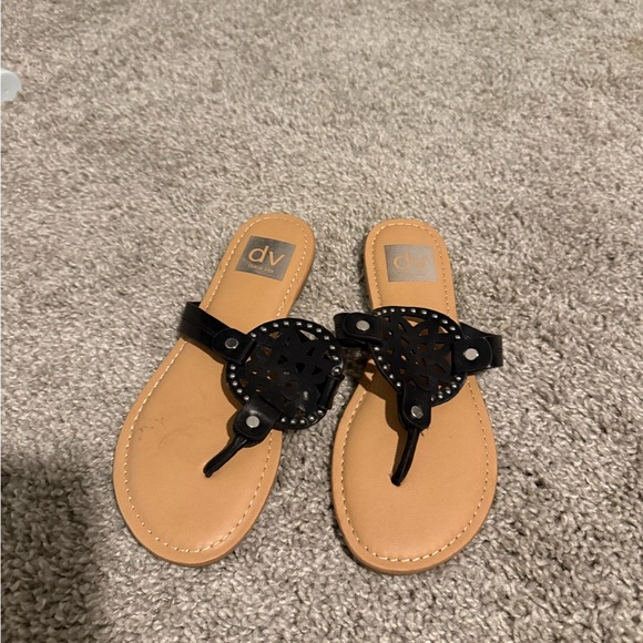 DV by Dolce Vita Women's Black and Tan Sandals - Picture 1 of 4